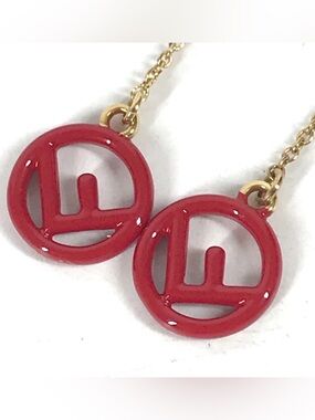 Fendi F is Fendi authentic drop earrings in red - rare style